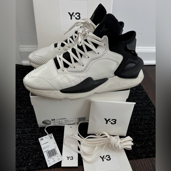 Y3 Other - Y3 Kaiwa Adidas sneakers off white black Men's 10 original Box and tags lace